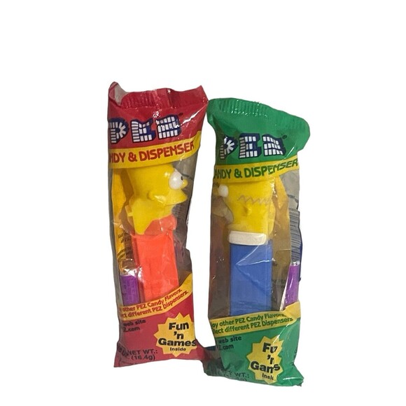 Simpsons Pez Dispensers - New in wrappers set of 2 Homer Bart - Picture 1 of 8